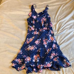Navy blue spaghetti strap dress
